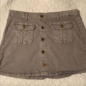 Gray button-up skirt